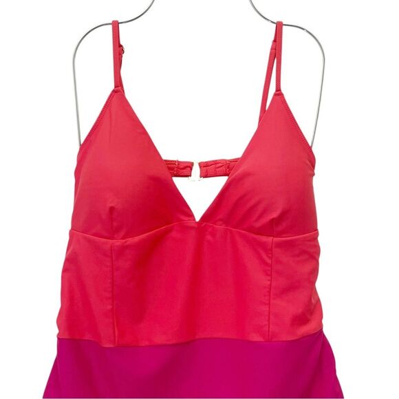 Summersalt The Wave One Piece Swimsuit Pink Red Size 10 Eco Fabric Colorblock - Picture 5 of 15